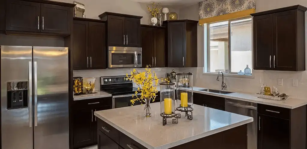 Cabinet painting results with freshly painted kitchen cabinets in Boca Raton, FL
